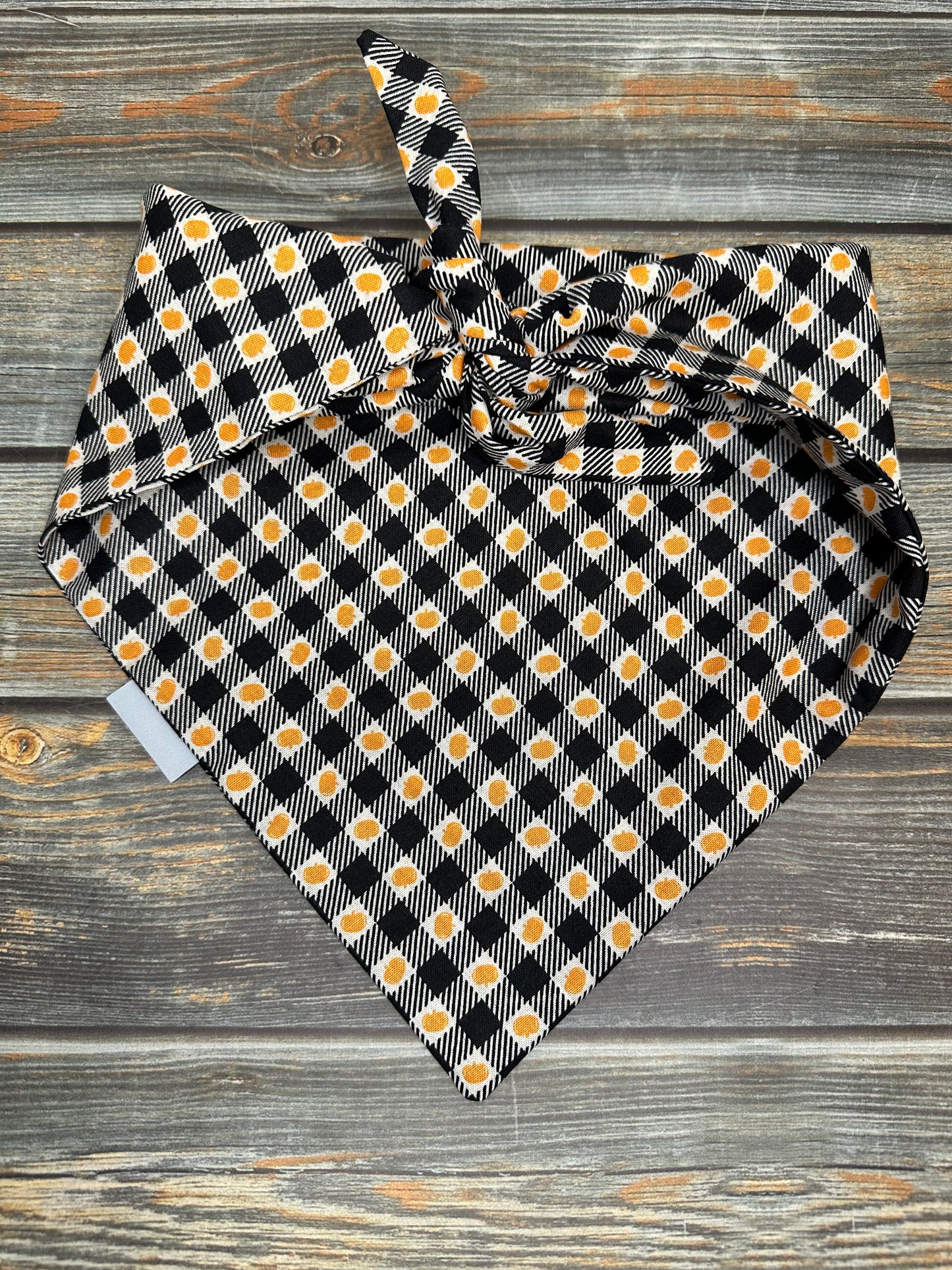 Pumpkin Gingham Dog Bandana