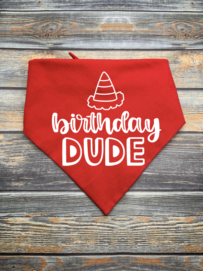 Birthday Dude Dog Bandana