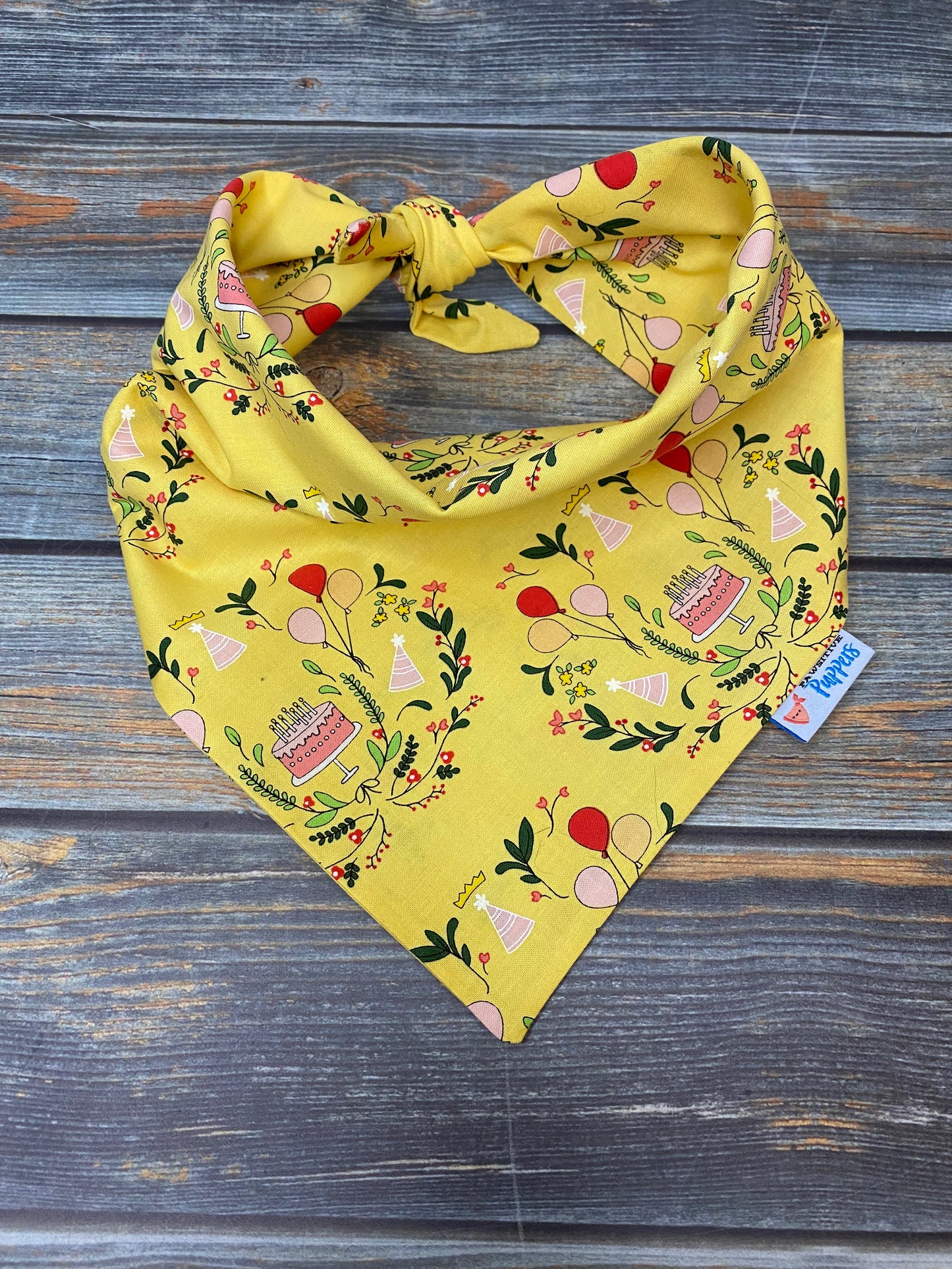 Birthday Party (Yellow) Dog Bandana