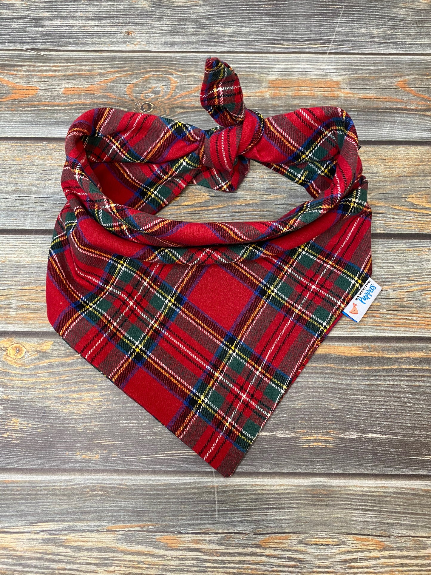 Classic Red Tartan Plaid Flannel Dog Bandana