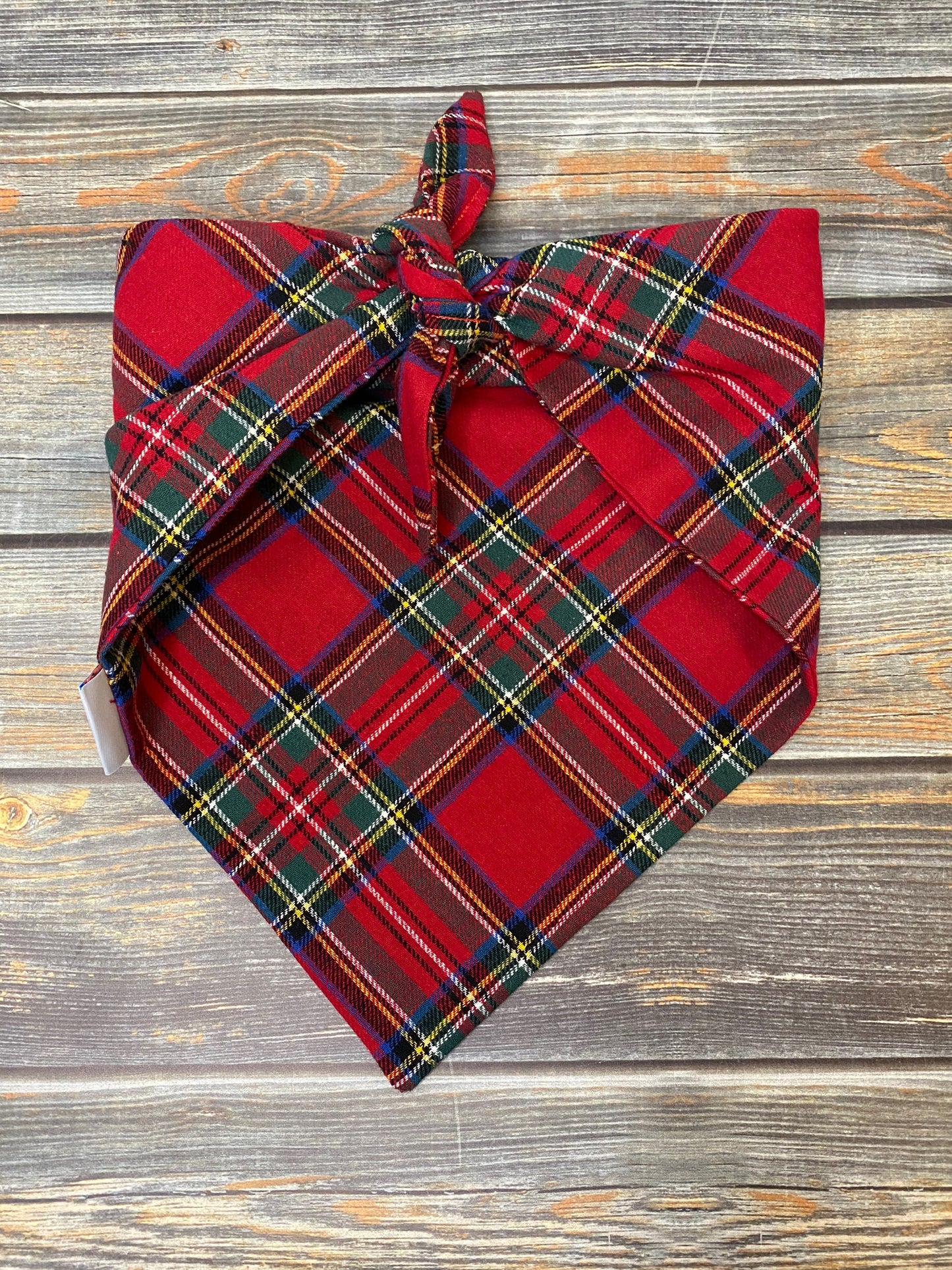 Classic Red Tartan Plaid Flannel Dog Bandana
