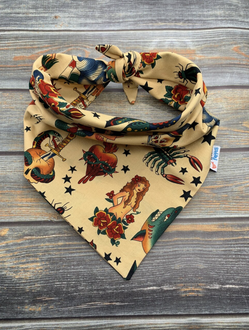Classic Tattoos Dog Bandana