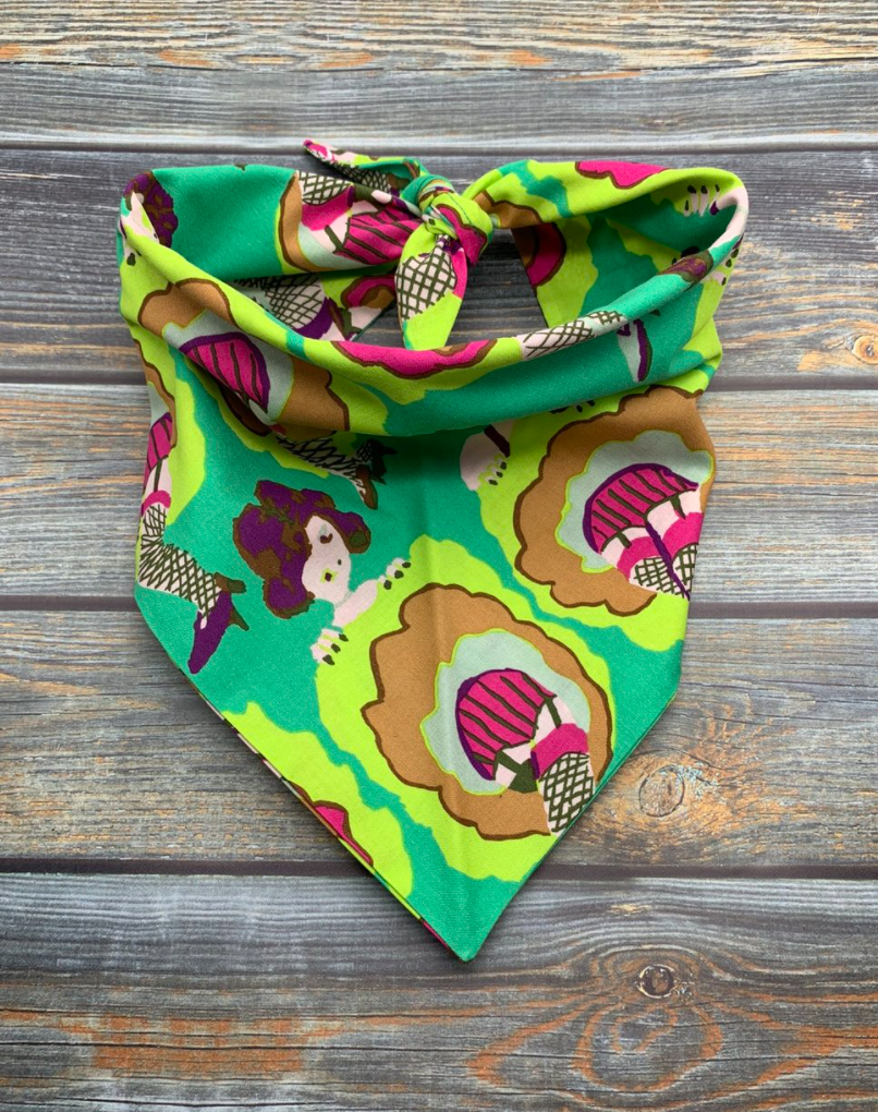 Green Can-Can Girls Dog Bandana