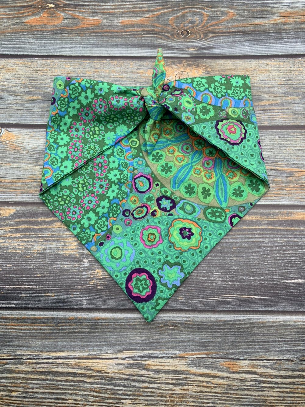 Green Kaleidoscope Dog Bandana