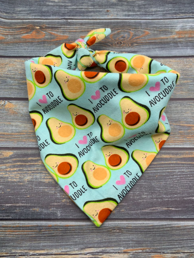 I Love to Avocuddle (Flannel) Dog Bandana