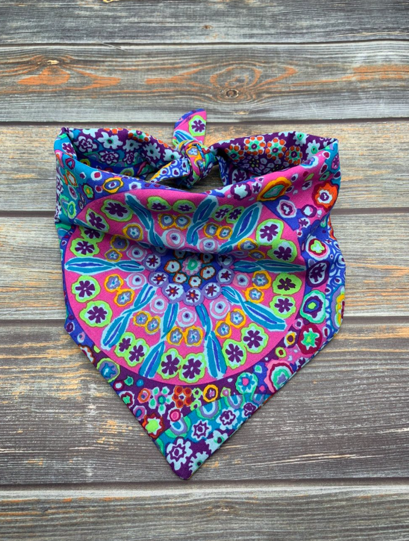 Light Blue Kaleidoscope Dog Bandana