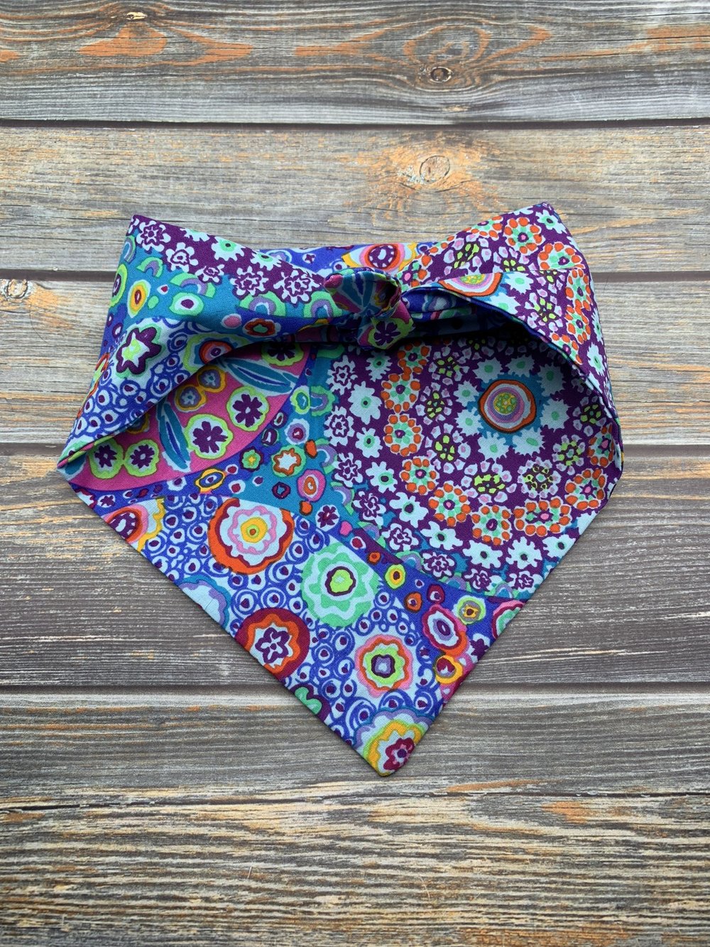 Light Blue Kaleidoscope Dog Bandana