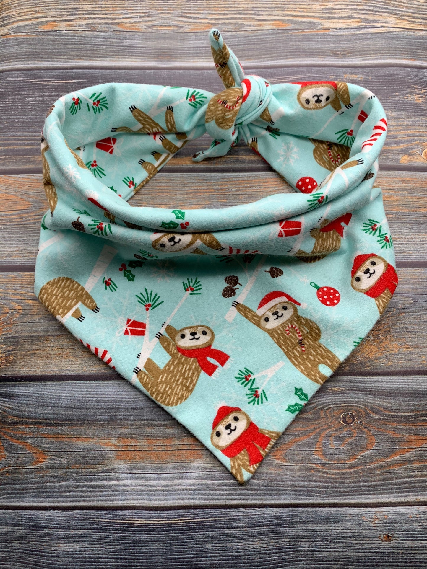 Merry Slothmas (Flannel) Dog Bandana