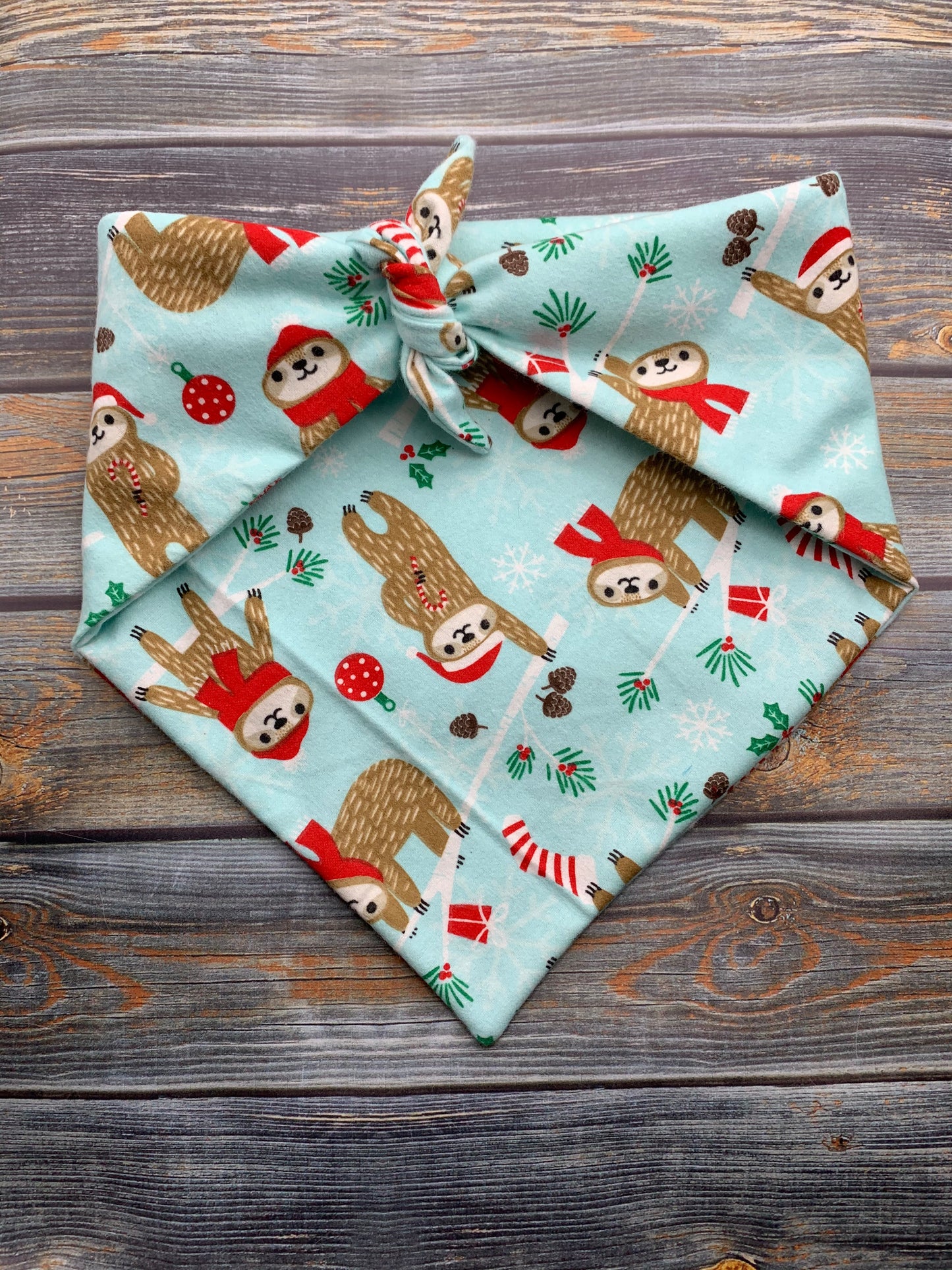 Merry Slothmas (Flannel) Dog Bandana