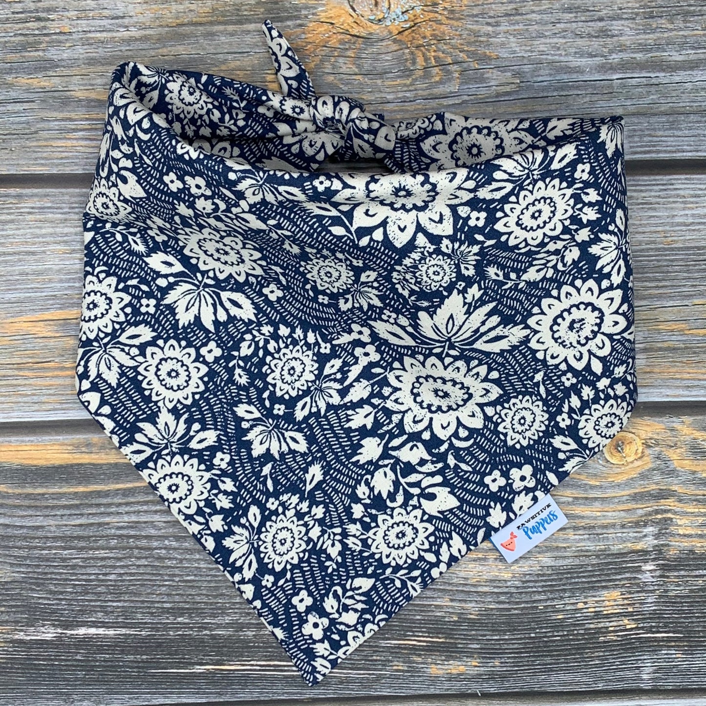 Navy Floral Dog Bandana