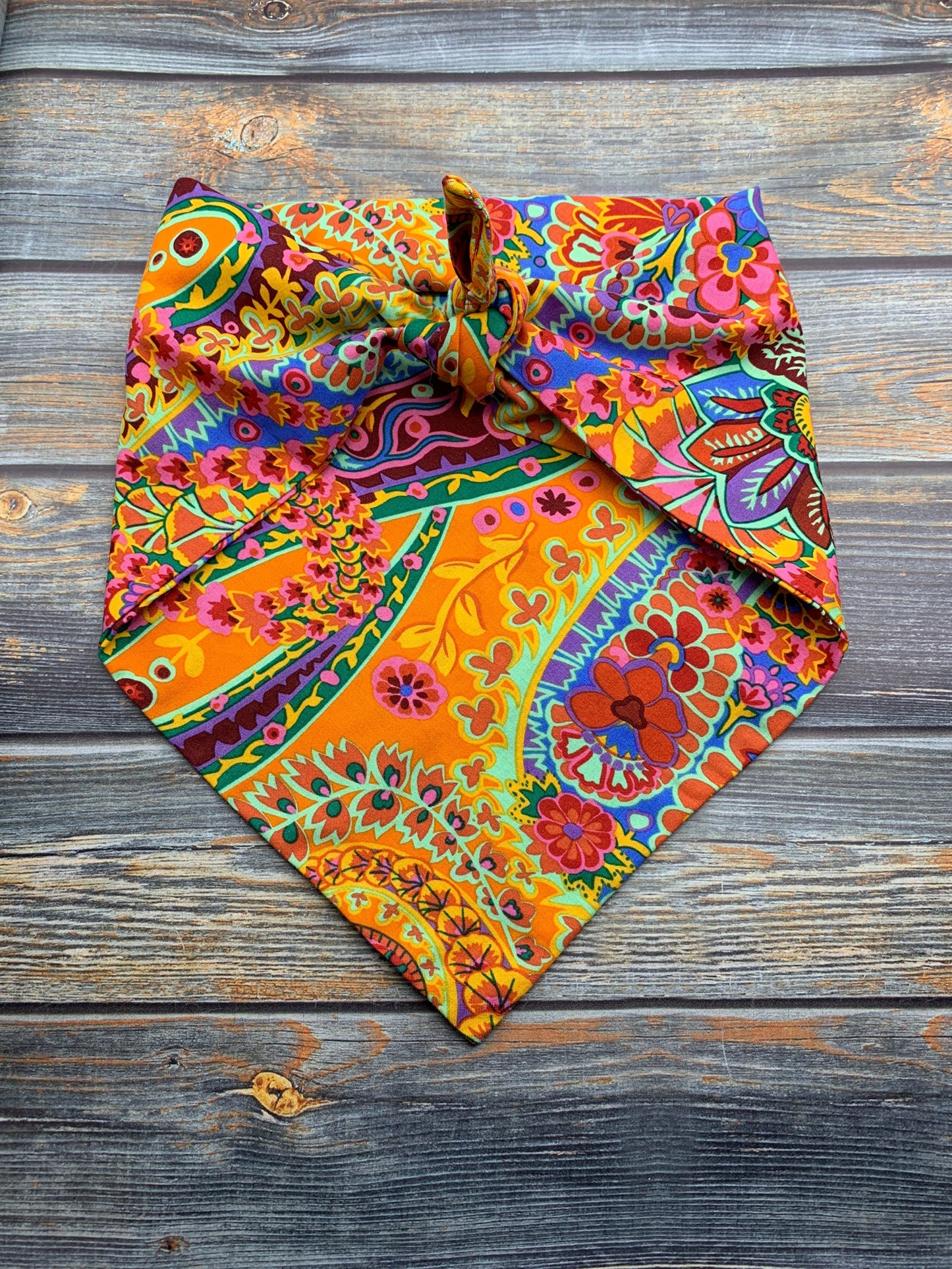 Orange Paisley Dog Bandana