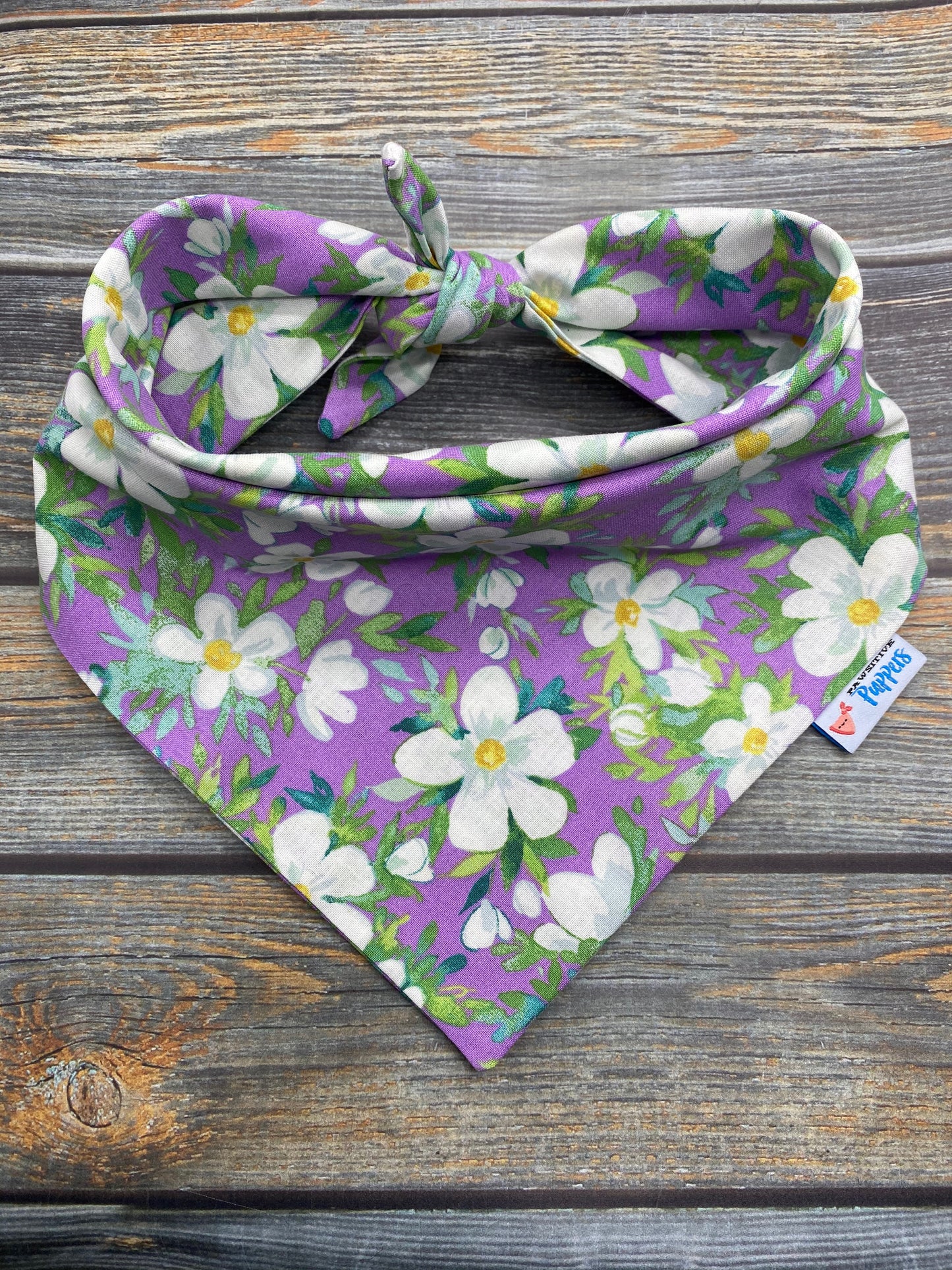 Purple Plumeria Dog Bandana
