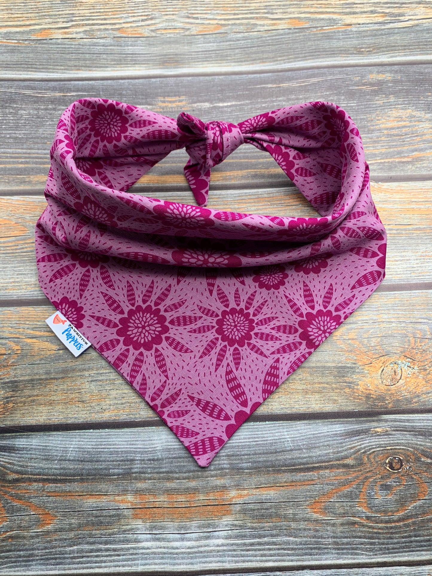 Raspberry Floral Dog Bandana