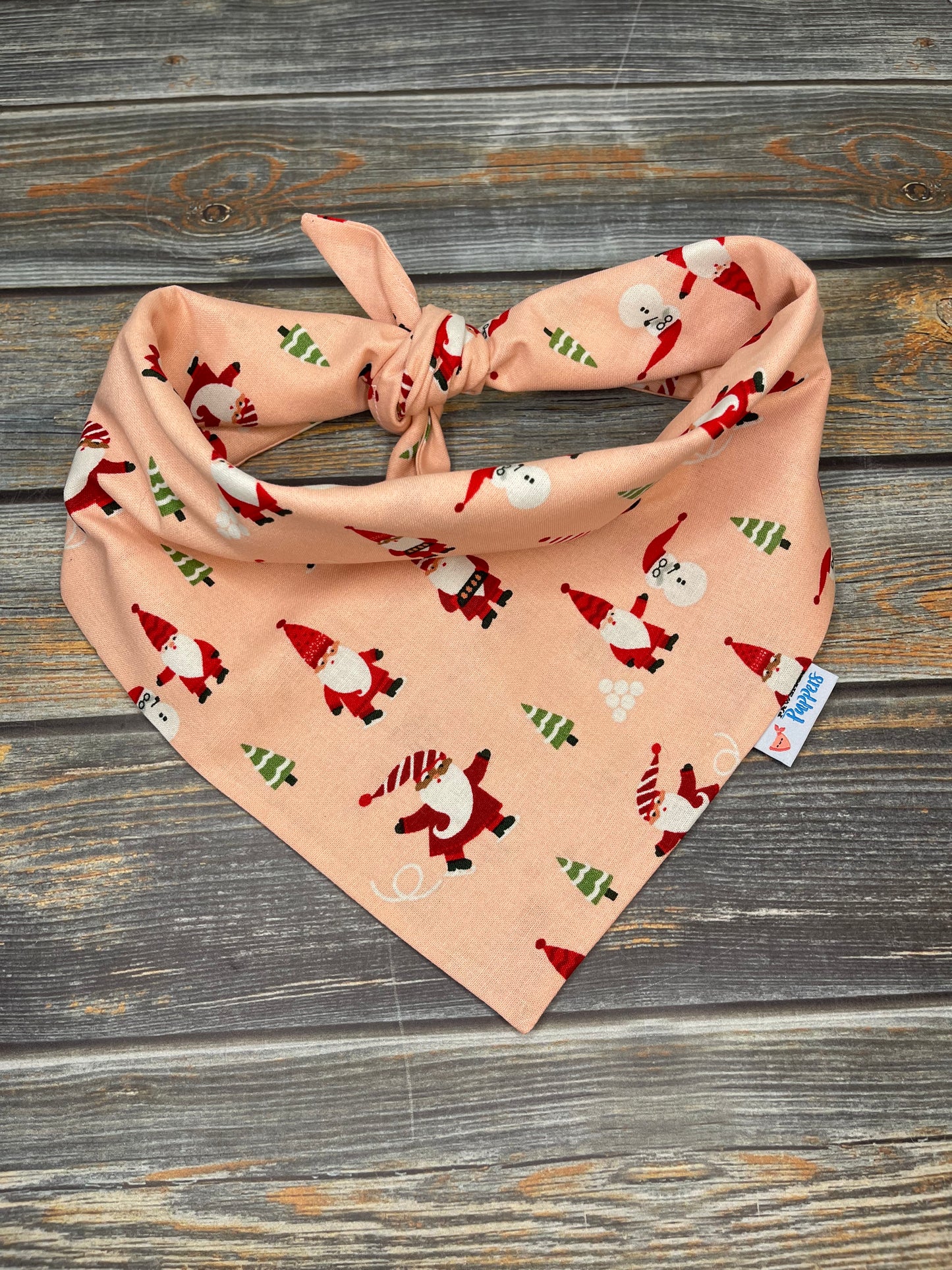 Santas on Pink Dog Bandana