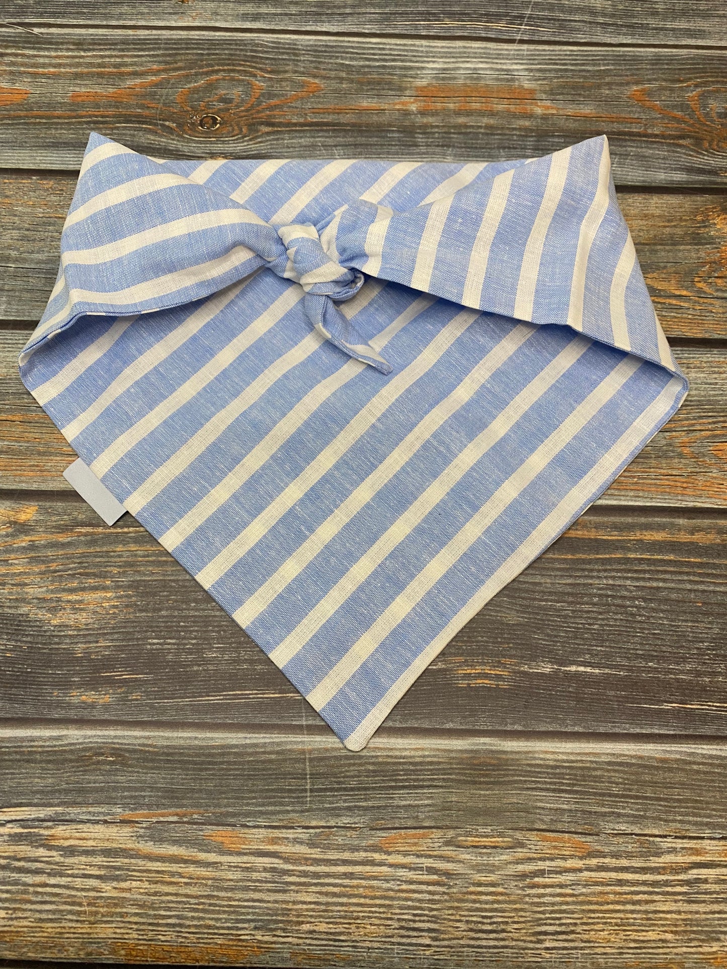 Striped Linen Dog Bandana