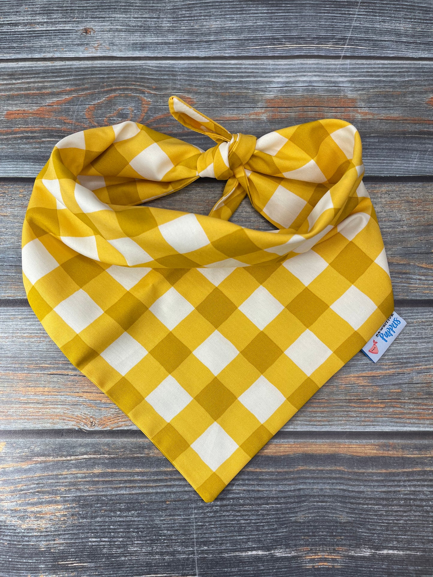 Yellow Buffalo Check Dog Bandana