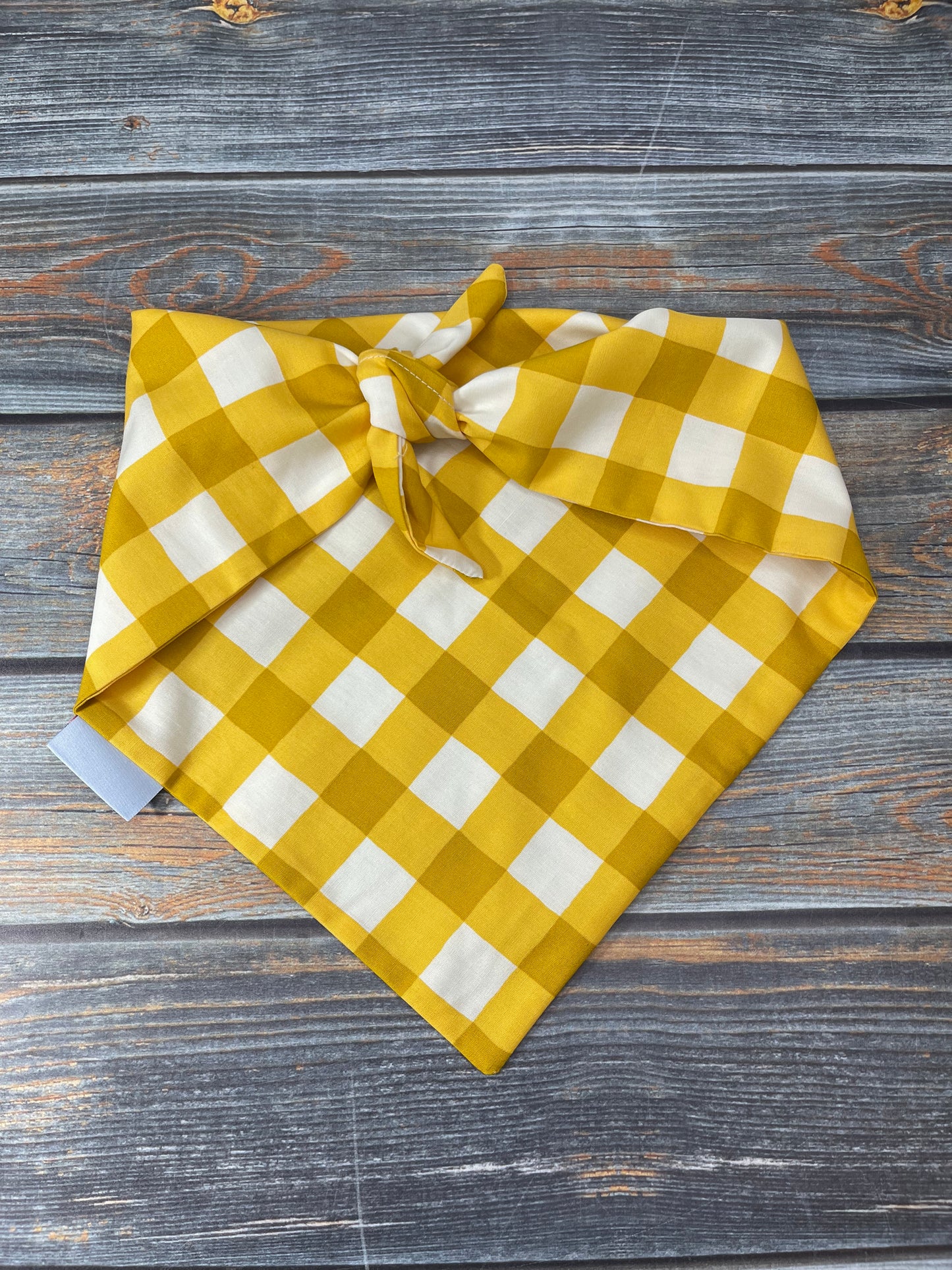 Yellow Buffalo Check Dog Bandana