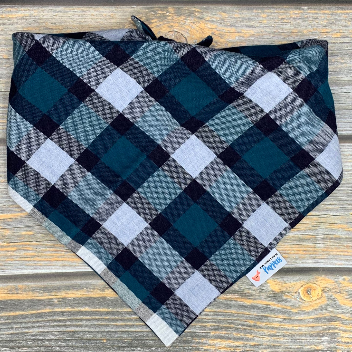 Azure Plaid Dog Bandana