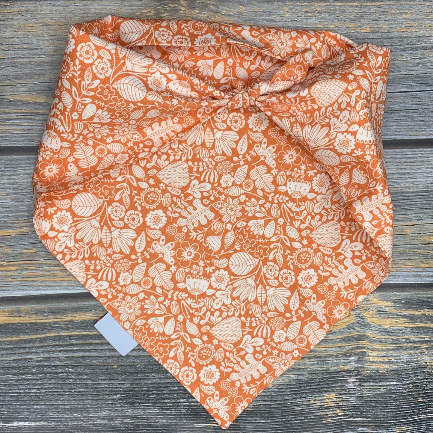 Flora on Orange Dog Bandana