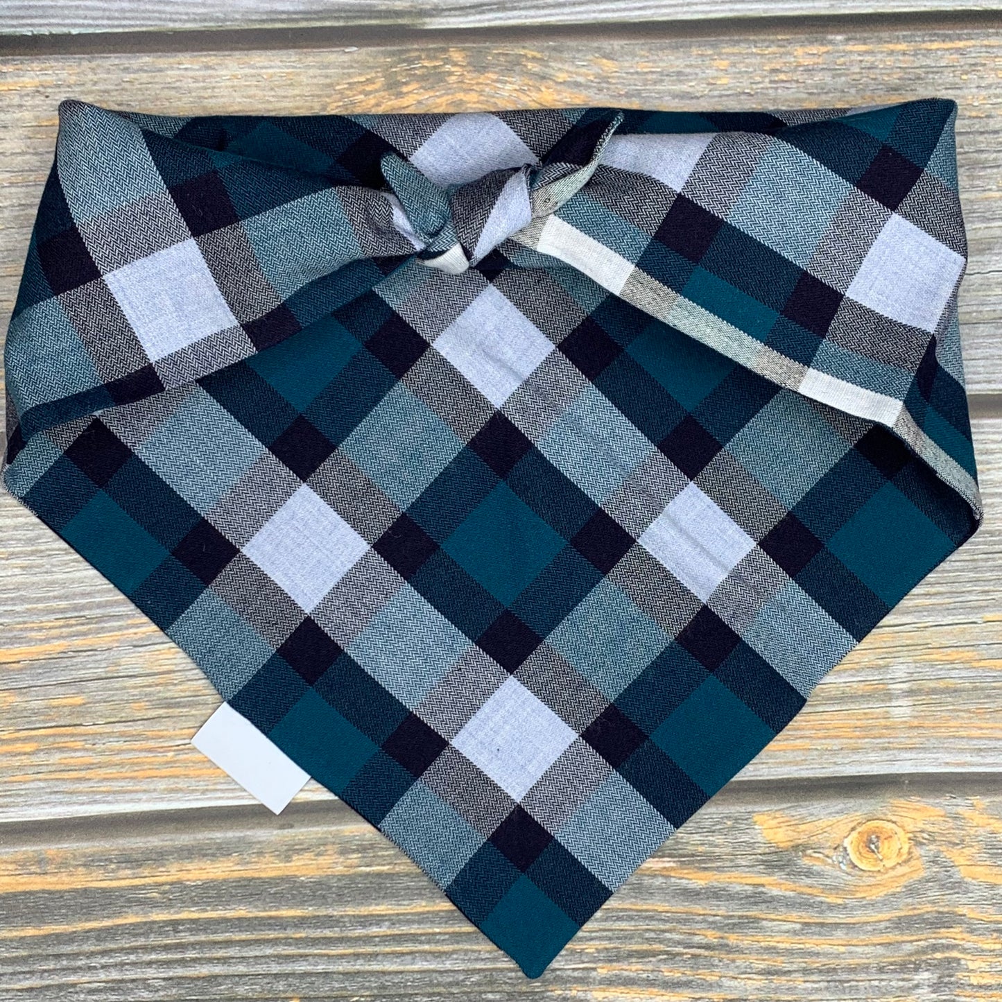 Azure Plaid Dog Bandana