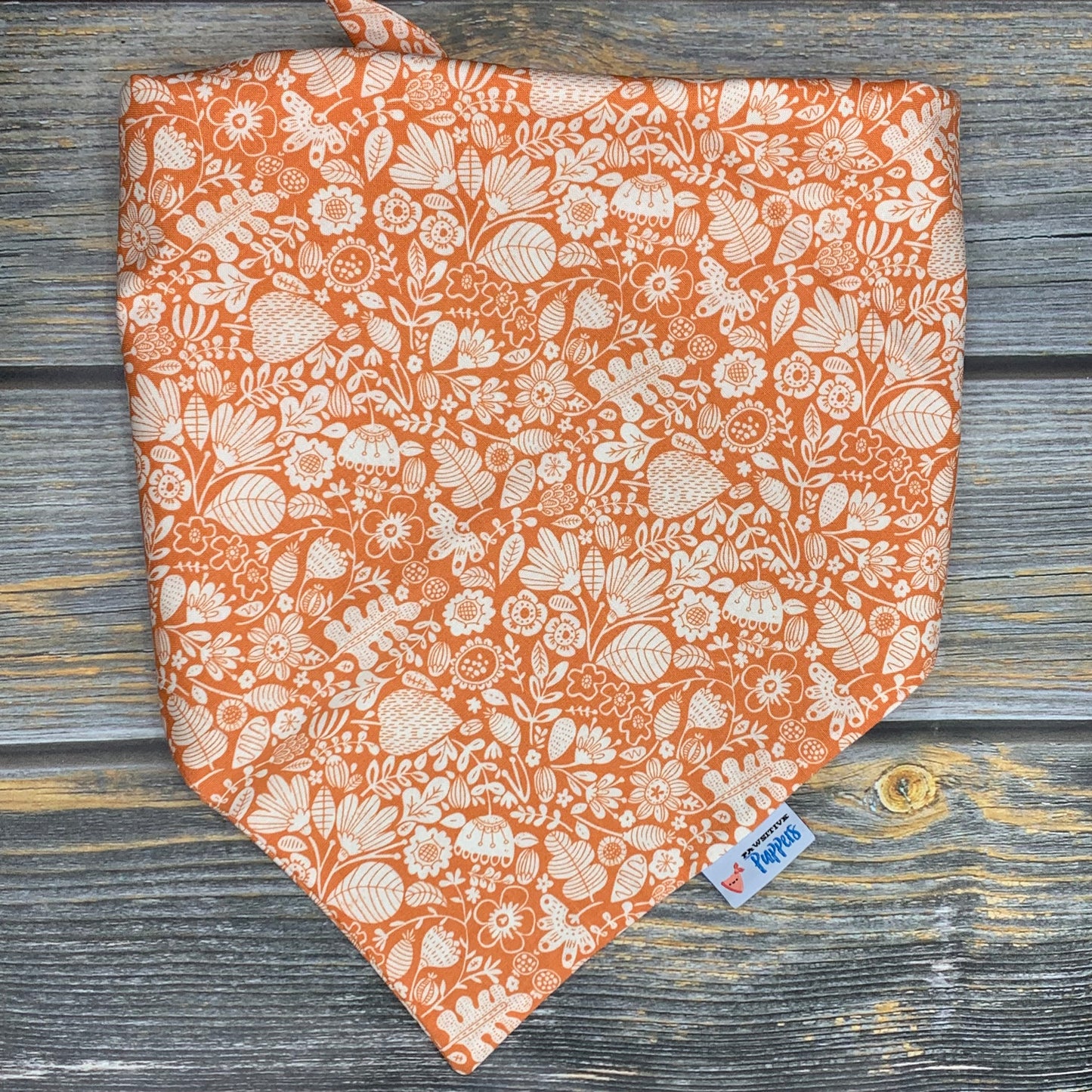 Flora on Orange Dog Bandana
