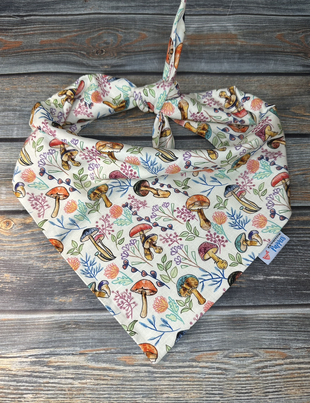 Watercolor Mushrooms Dog Bandana