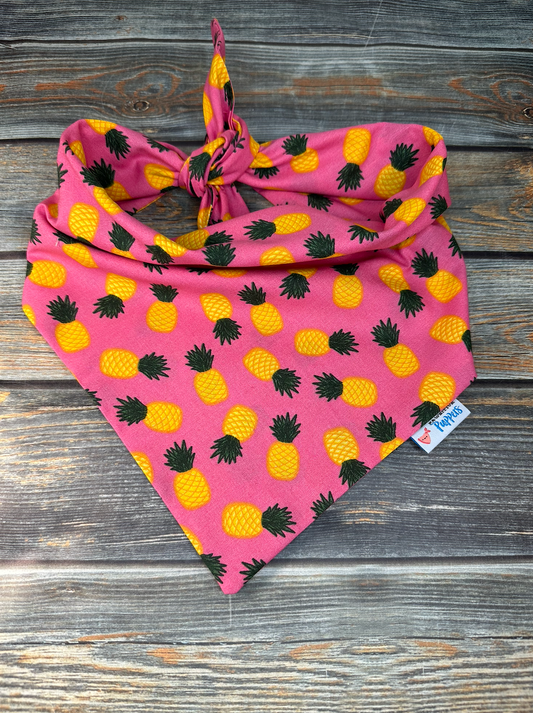 Pink Pineapple Dog Bandana