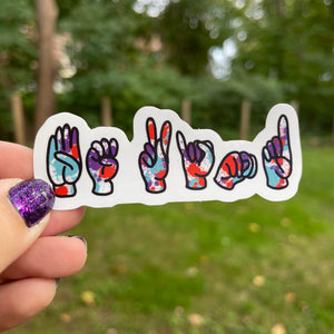 ASL Be Kind Sticker (Paint Splatter)