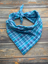 Load image into Gallery viewer, Aqua and Purple Plaid Flannel
