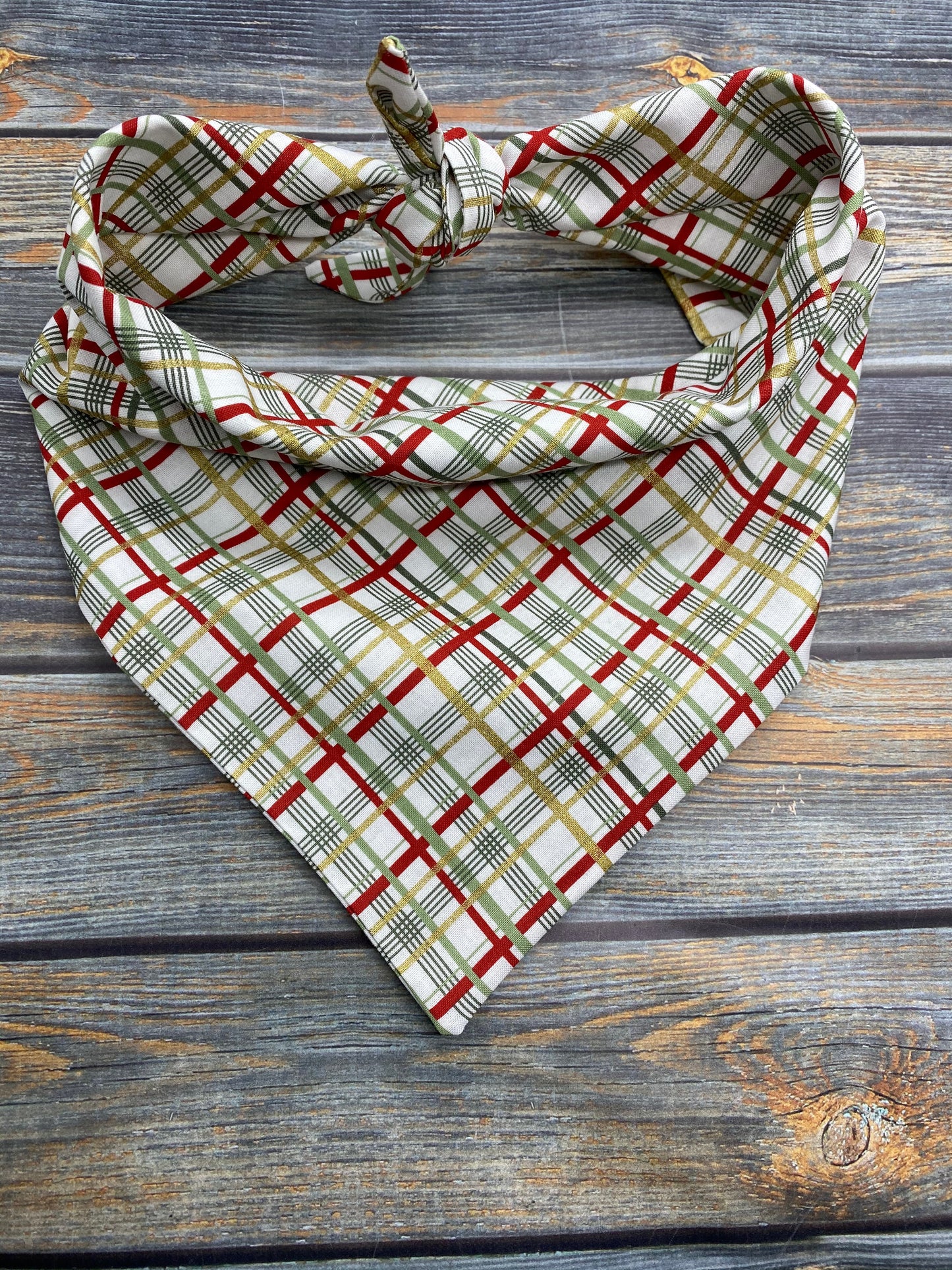 Christmas Plaid Dog Bandana