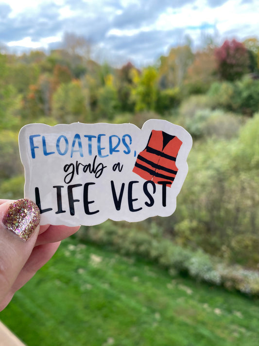 Floaters Grab a Life Vest - Big Brother Sticker