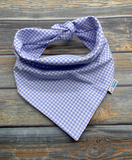 Lavender Gingham Dog Bandana