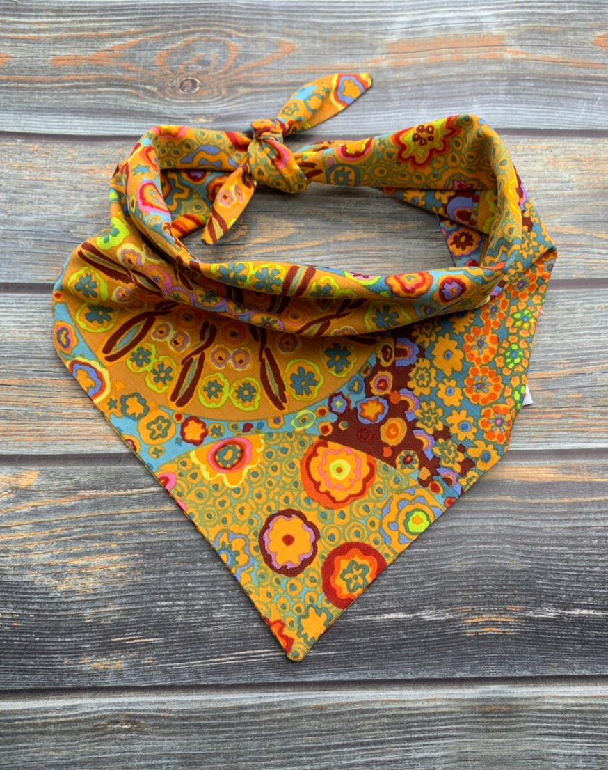 Orange Kaleidoscope Dog Bandana