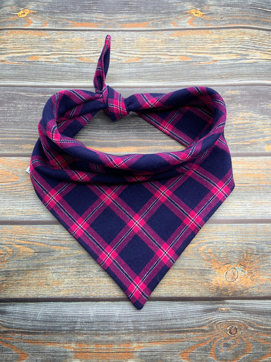 Pink and Navy Plaid Flannel