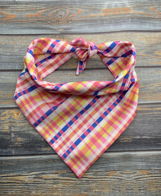 Preppy Plaid Dog Bandana