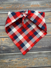 Load image into Gallery viewer, Red, White, and Blue Buffalo Check Flannel
