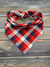 Load image into Gallery viewer, Red, White, and Blue Buffalo Check Flannel
