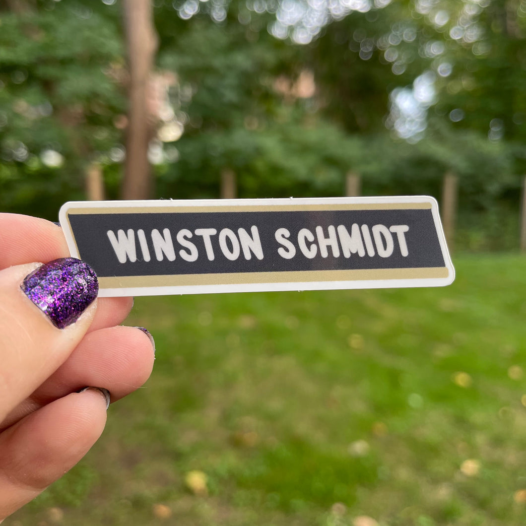 Winston Schmidt Nameplate - New Girl Sticker